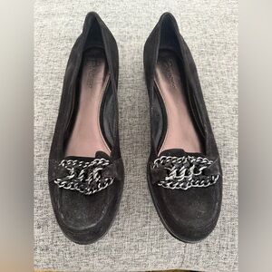 Black Chain Loafers for Women